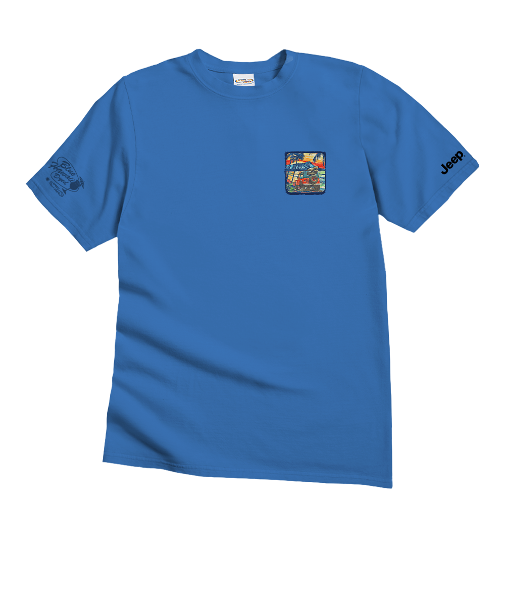 JeepÂ® Island Surf - Blue Hawaii Dyed Short Sleeve Crewneck T-Shirt