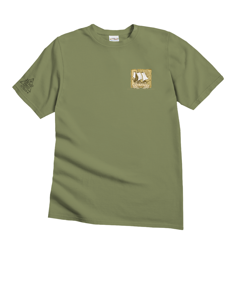Sarasota Map - Hemp Dyed Short Sleeve Crewneck T-Shirt
