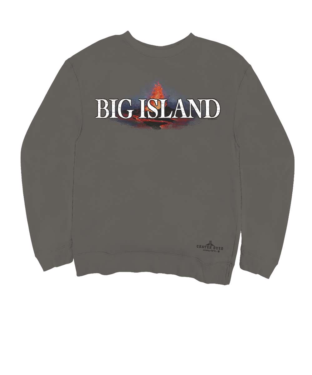 Big Island Kilauea - Crater DyedÂ® Long Sleeve Sweatshirt