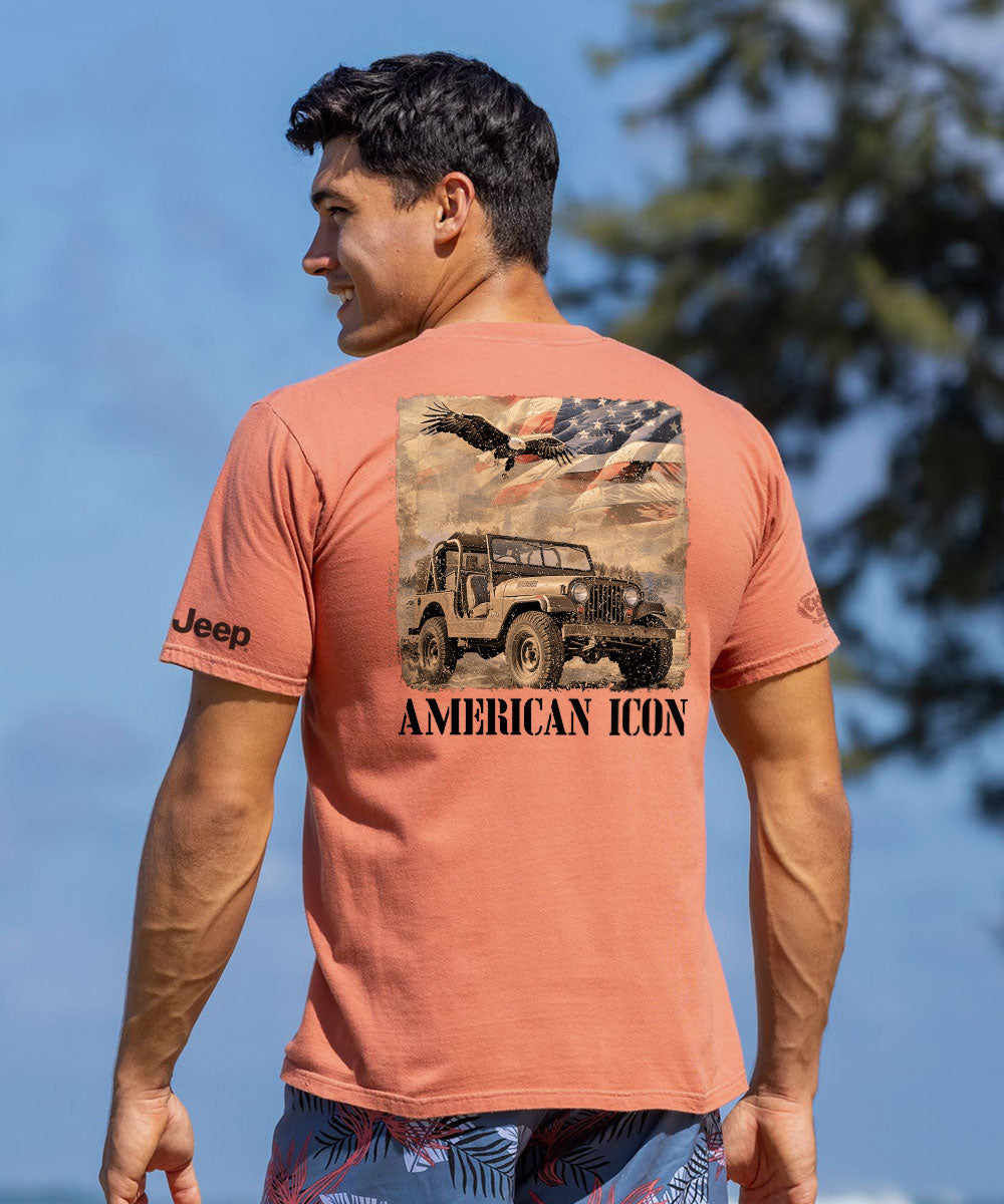 JeepÂ® Vintage American - Chile Dyed Short Sleeve Crewneck T-Shirt