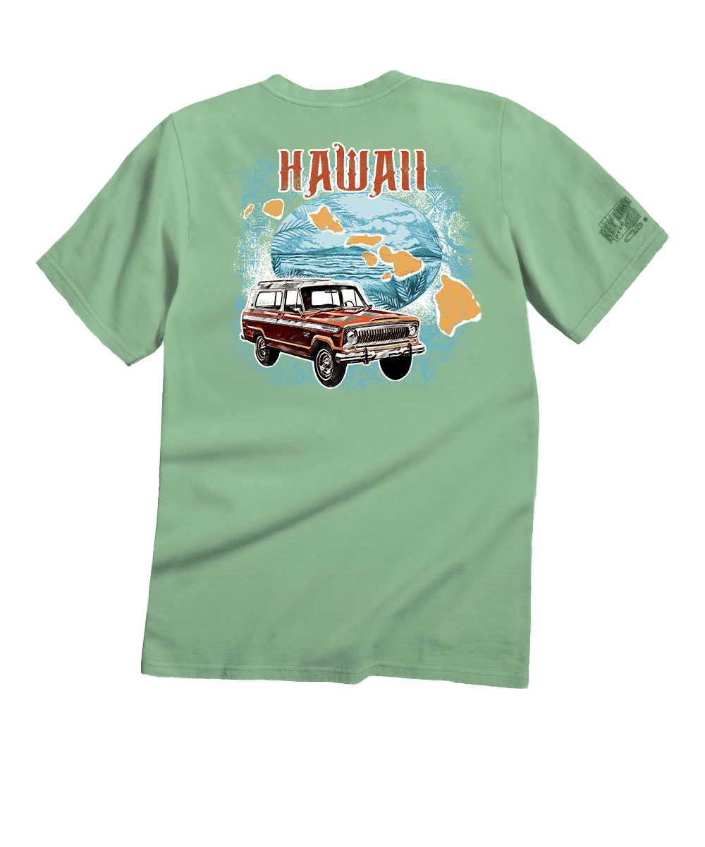 JeepÂ® Hawaiian Islands - Key Lime Dyed Short Sleeve Crewneck T-Shirt