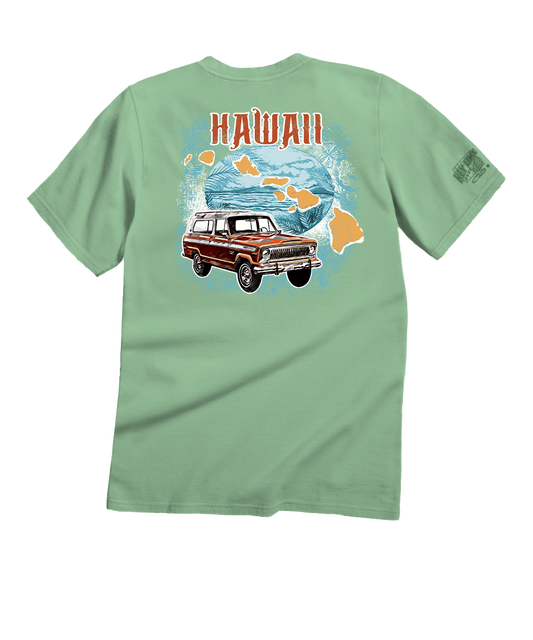 JeepÂ® Hawaiian Islands - Key Lime Dyed Short Sleeve Crewneck T-Shirt