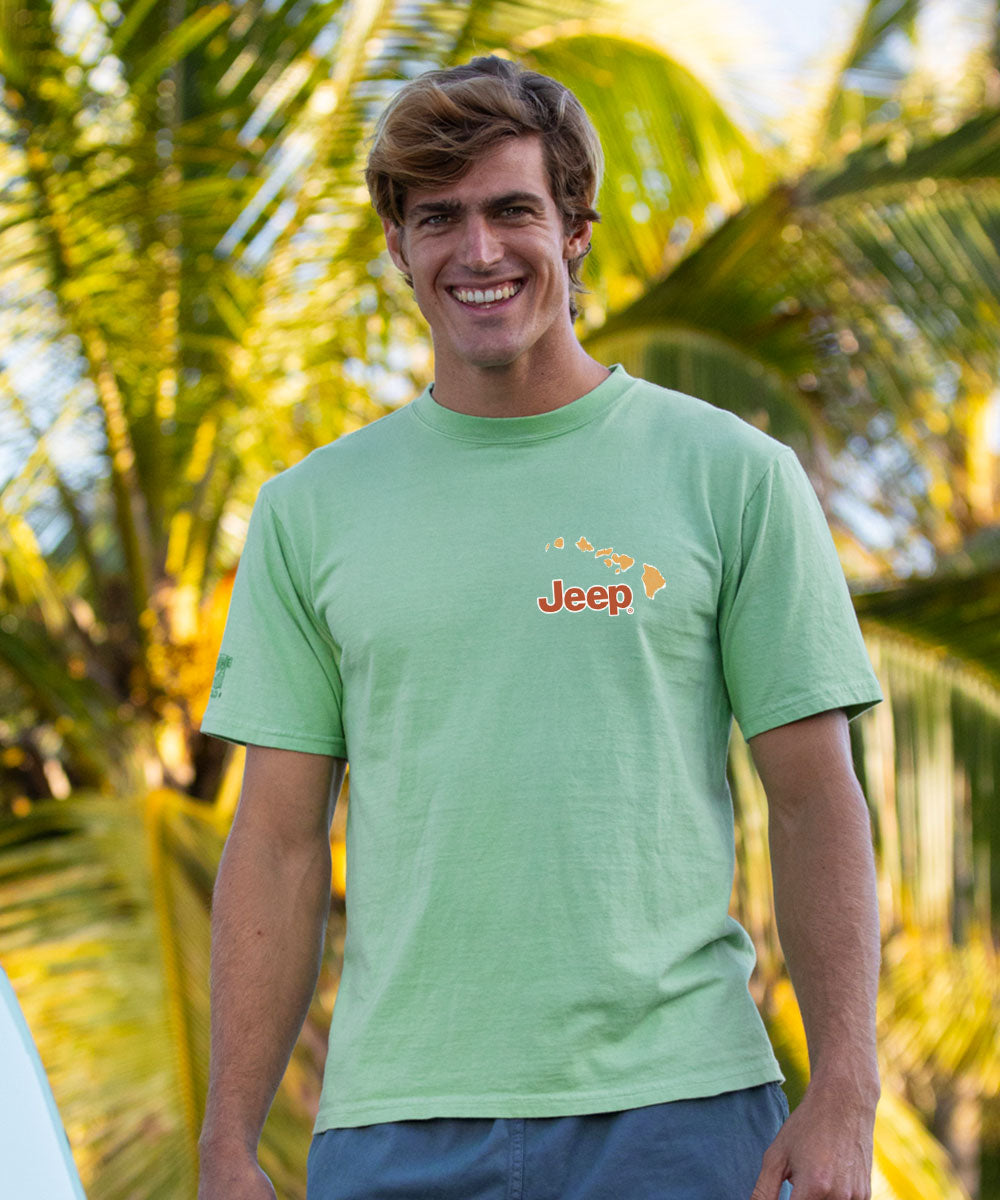 JeepÂ® Hawaiian Islands - Key Lime Dyed Short Sleeve Crewneck T-Shirt