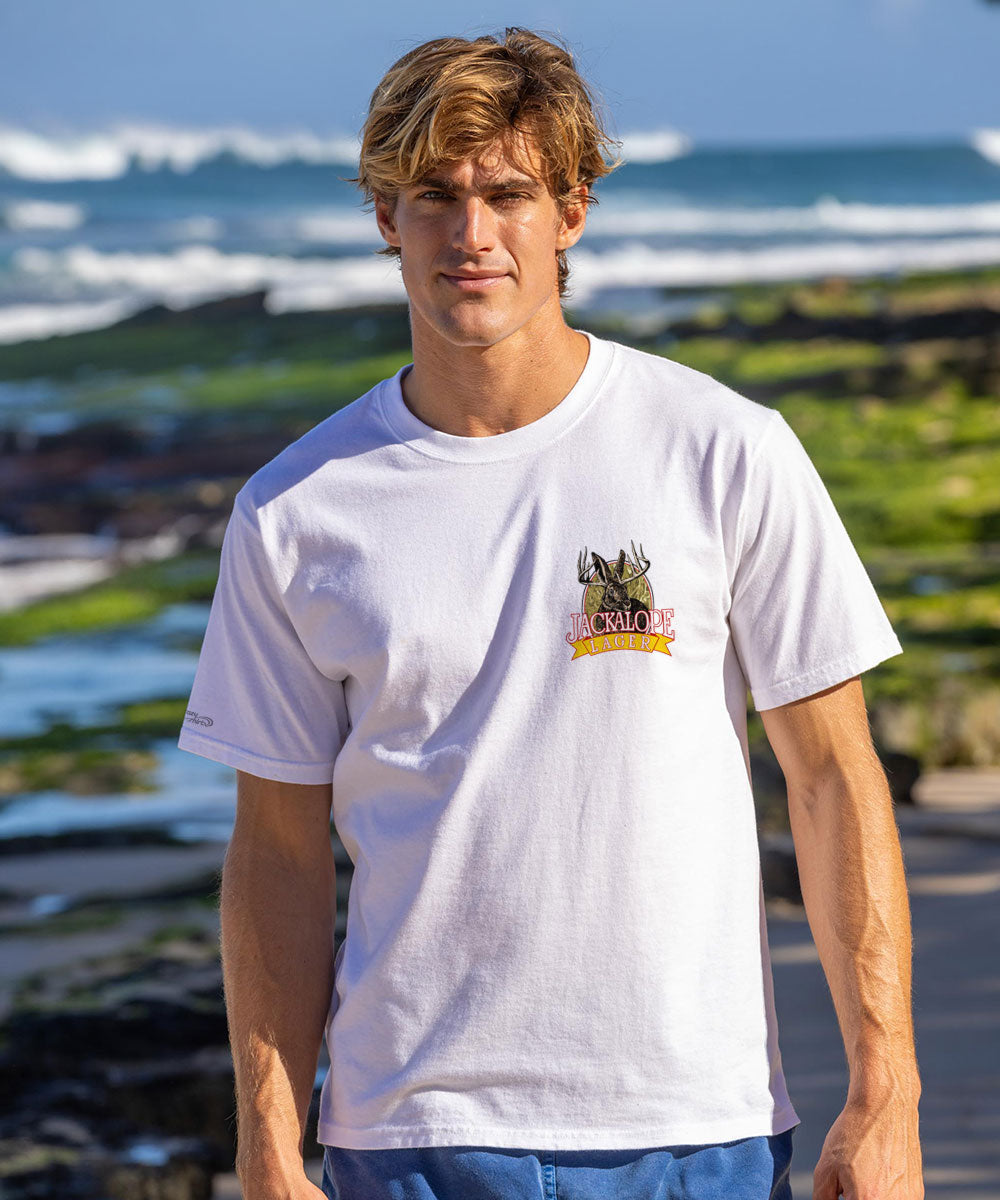 Jackalope Lager - White Short Sleeve Crewneck T-Shirt