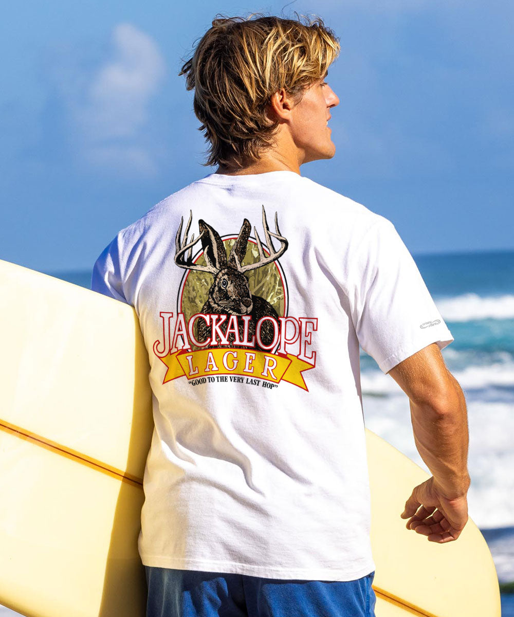 Jackalope Lager - White Short Sleeve Crewneck T-Shirt