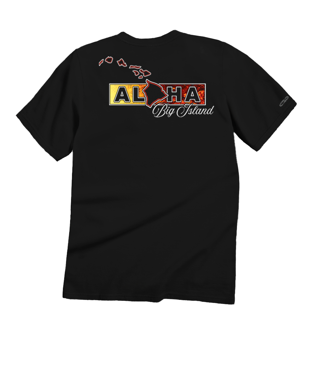 Aloha For Big Island - Black Short Sleeve Crewneck T-Shirt