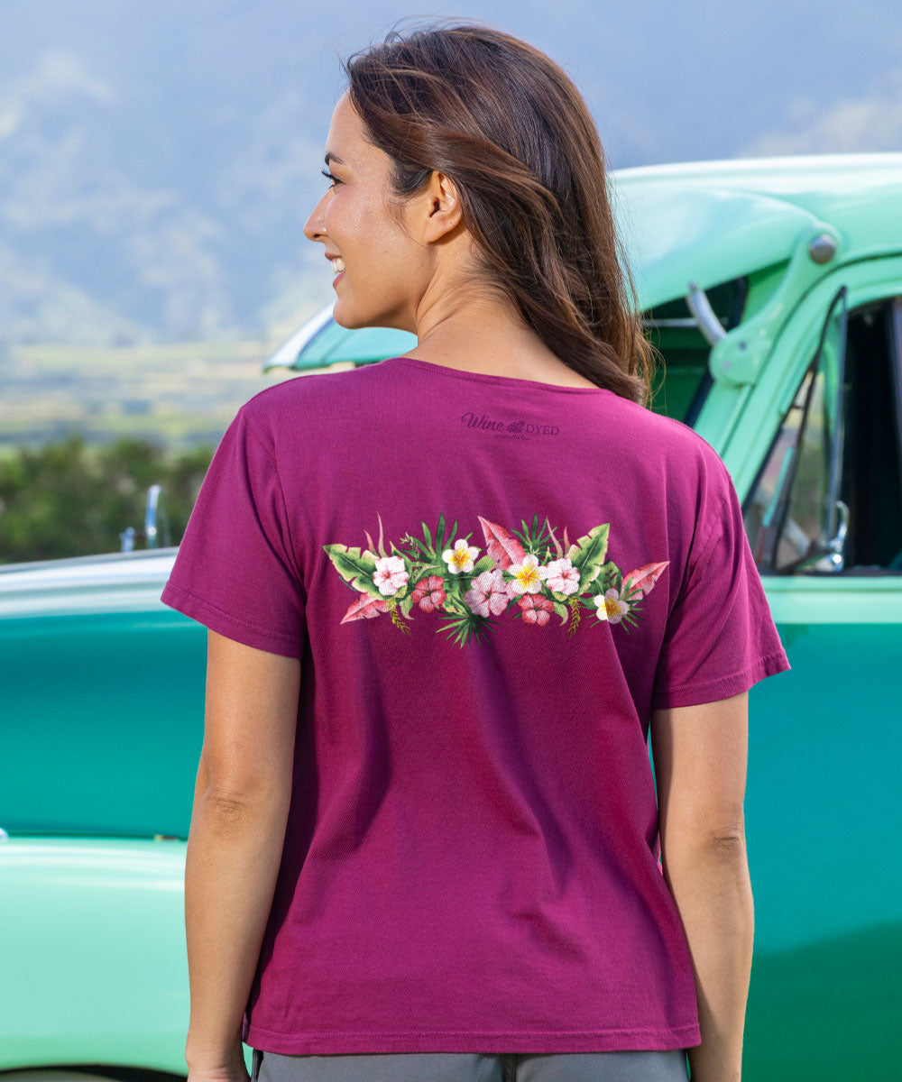 Aloha Band - Wine Dyed Short Sleeve Scoop Neck T-Shirt