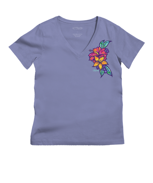 Freshie Mini - Periwinkle Short Sleeve Pima V-Neck T-Shirt