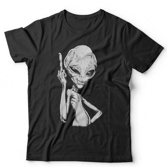 Funny Alien Middle Finger UFO TShirt Unisex