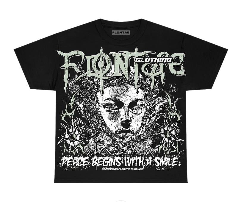 4s Seafoam Flontae T-Shirt Keep Peace Graphic Tee Cotton Y2K Clothing Top Streetwear