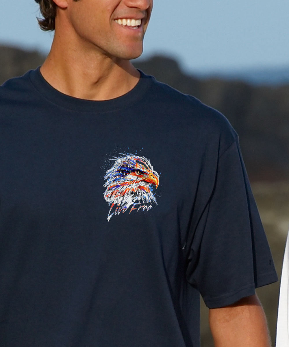 Live Free - Navy Short Sleeve Crewneck T-Shirt