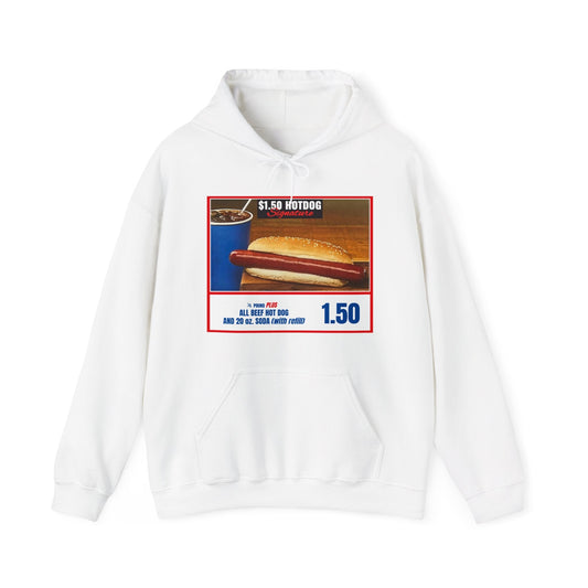 Costco $1.50 Hotdog (with back quote) - Unisex Heavy BlendÃ¢â€žÂ¢ Hooded Sweatshirt
