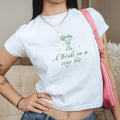 A Bride in a Tiny Bit Baby Tee, Funny Bride Crop Top, Y2K Bride Tee, Dirty Martini Bachelorette Party Baby Tee, Martini Bach Party Shirt for Bride
