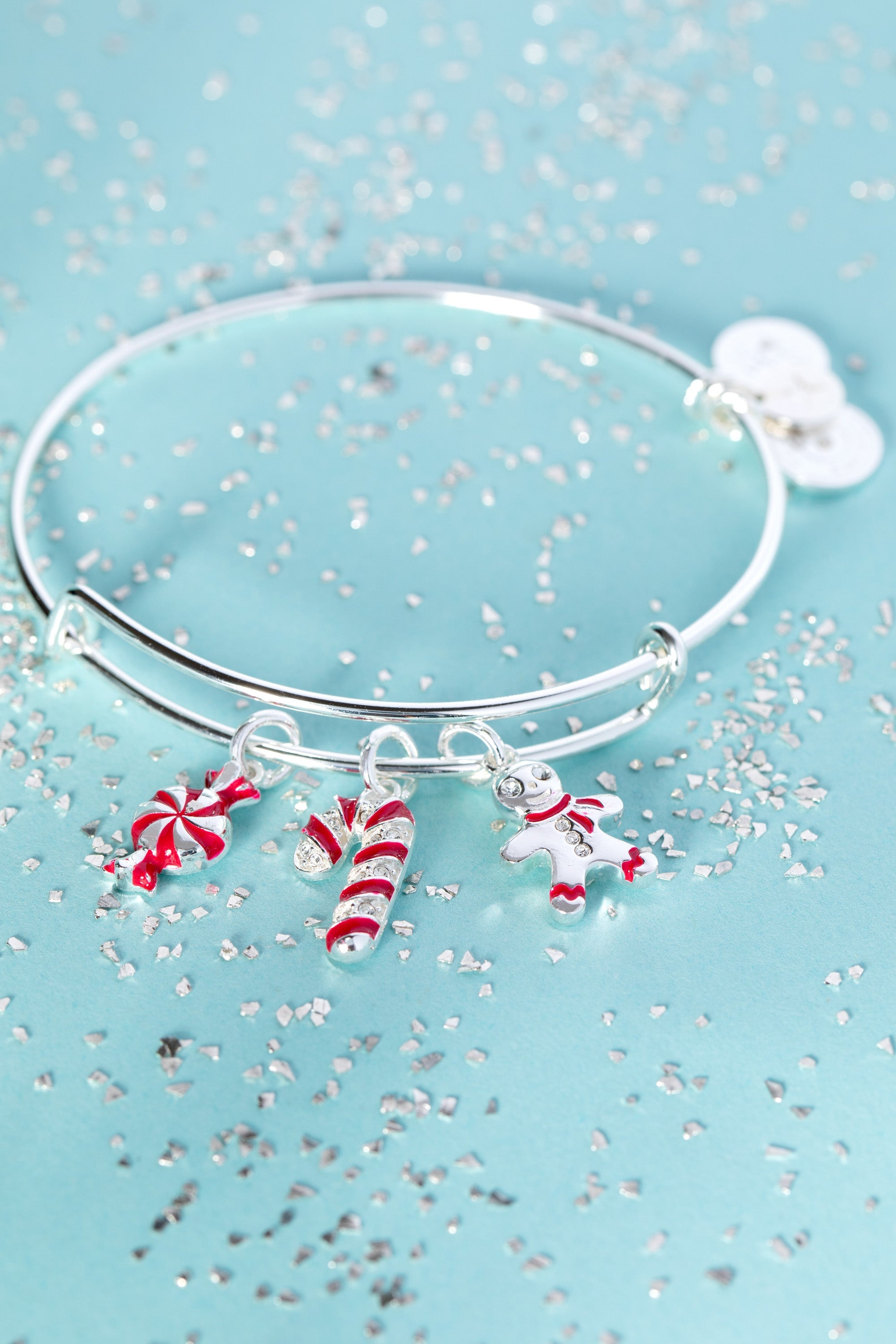 Holiday Candy Cane Charm Bangle