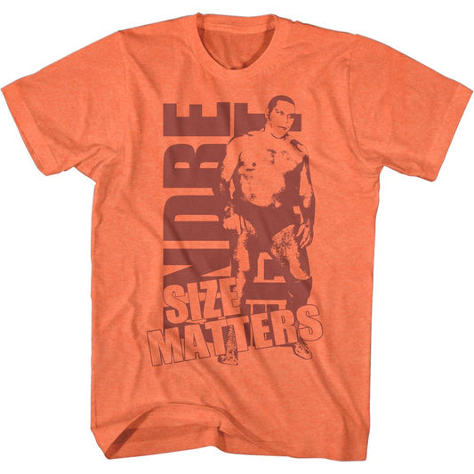 Andre The Giant - Size Peach - American Classics - Heather Orange Adult Short Sleeve T-Shirt