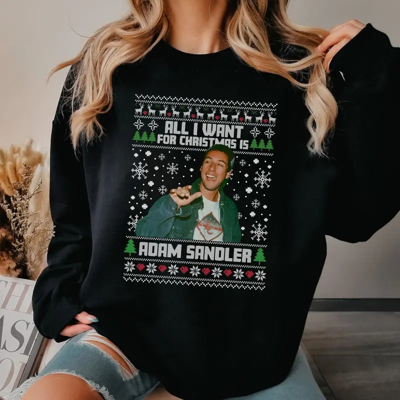Adam Sandler Vintage T-Shirt, Christmas Holiday Oversize Tee Unisex Sweatshirt, Gift For Women and Man Unisex T-Shirt