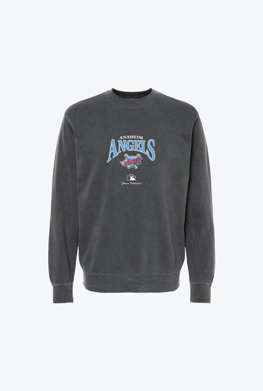 Anaheim Angels Vintage Embroidered Crewneck - Black