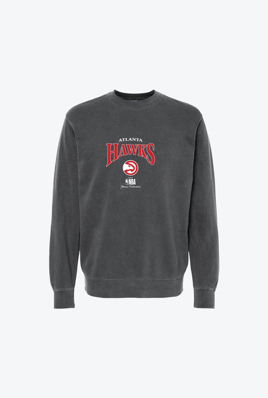 Atlanta Hawks Vintage Embroidered Crewneck - Black