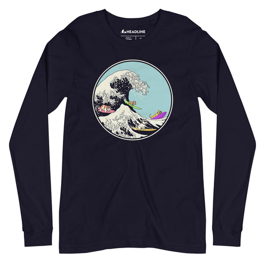 Unisex Dogs Ridin' The Wave Long Sleeve T-Shirt