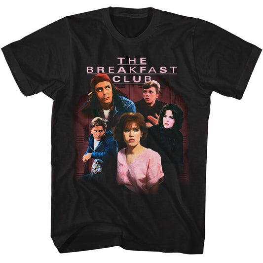 Breakfast Club - Group Photo Lockers - American Classics - Solid Black Adult Short Sleeve T-Shirt