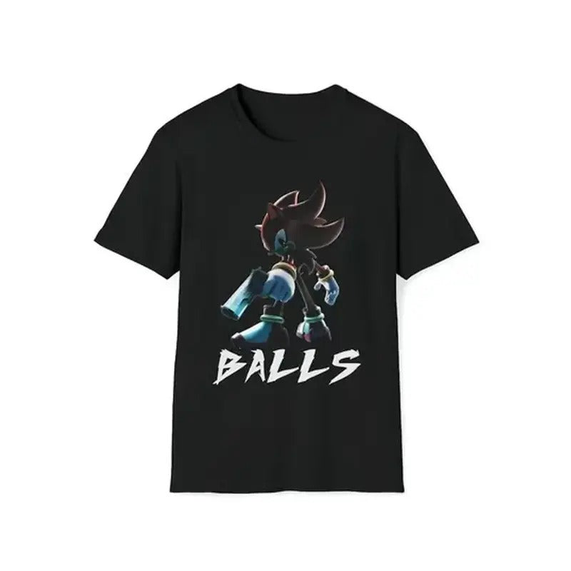 Balls Shadow the Hedgehog Son!c Funny Meme Shirt, Son!c shirt - Graphic Tee Tops, Fashion Cotton, Full Colors, Full Sizes, For Men, For Women
