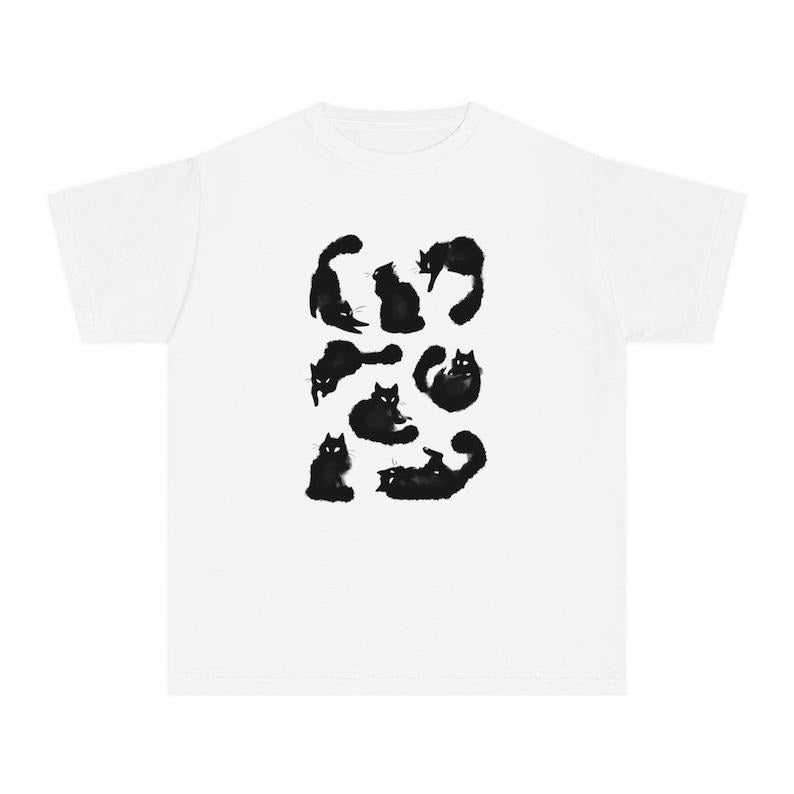 Black Cats Spooky Baby Tee, Halloween Vintage Y2k Top, Goth Punk Baby Tee, Baby Tee Y2k, 90s Retro Graphic Top