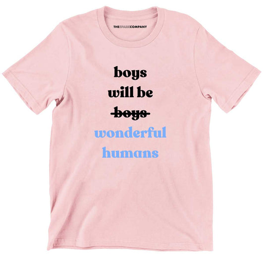 Boys Will Be Wonderful Humans Kids T-Shirt (Unisex)