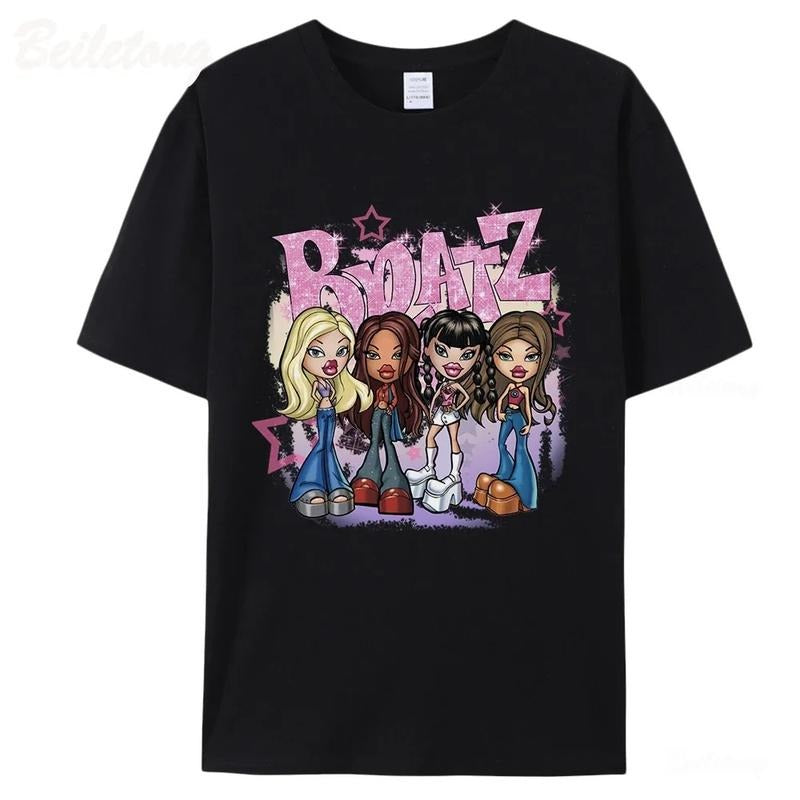 Bratz Y2k T Shirt, Women 2000 Cartoon Print Tee, Men's Cotton Casual Short Sleeve, Cartoon T-Shirt, Unisex Shirt, Gift For Girlfriend