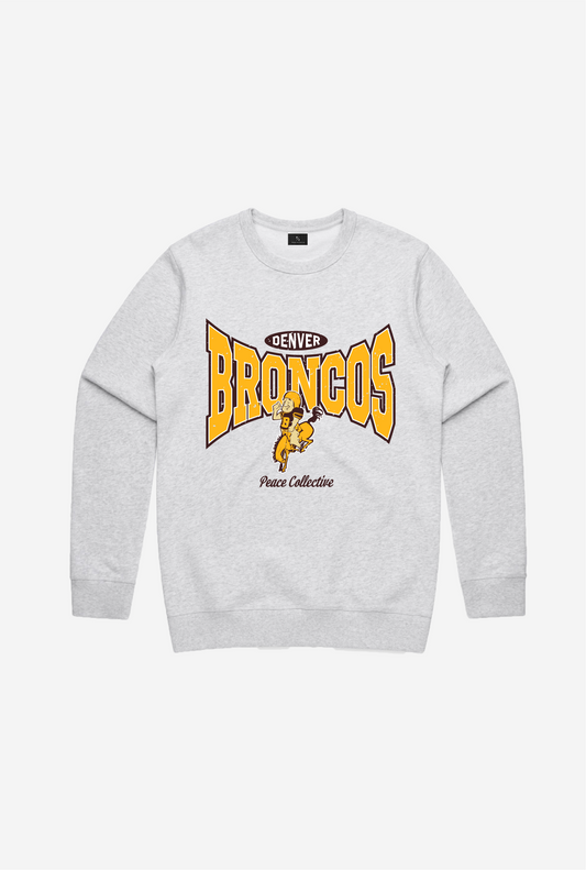 Denver Broncos Washed Graphic Crewneck - Ash