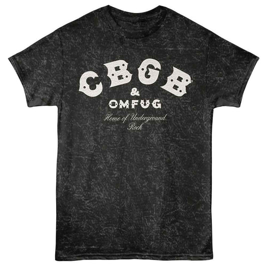 CBGB - Logo - American Classics - Front Print Mineral Wash Adult Short Sleeve Mineral Wash T-Shirt