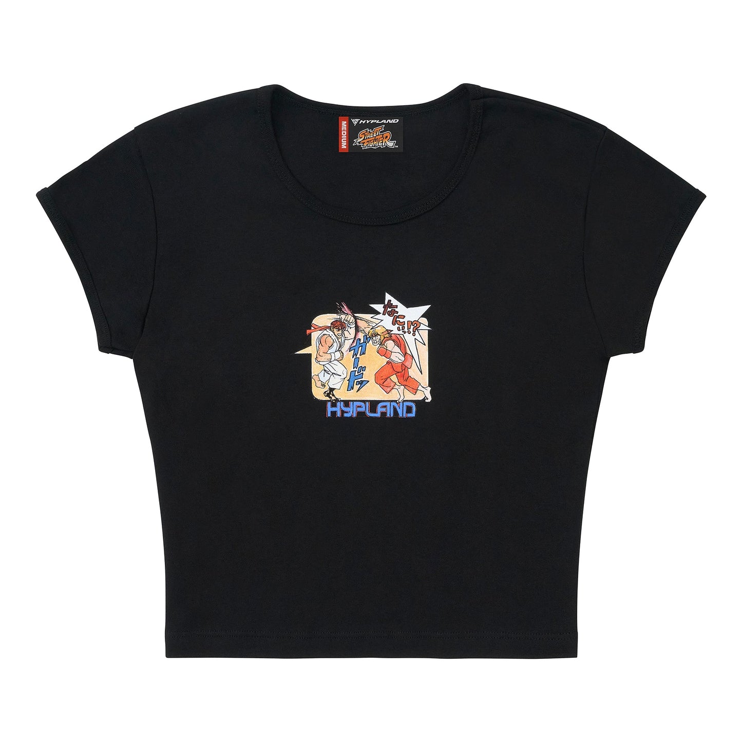 STREET FIGHTER WMNS RYU V KEN PENCIL BABY TEE (BLACK)