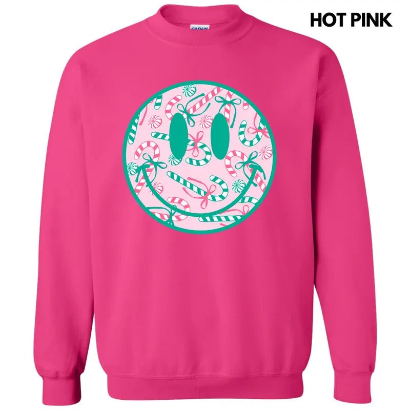 Candy Cane Happy Face Sweatshirt 'NLB'