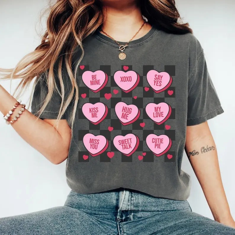 Candy Hearts Shirt, Valentines Tshirt, Funny Valentine Day, Funny Valentine Gift, Funny Valentine Tee, Happy Valentine Day, Gift For Her