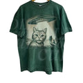 Cat Ufo Selfie Vintage 90s Graphic Shirt, Retro Funny Cat Ufo Tee, Alien Kitten Shirt, Y2k Halftone Tee, Cat Lovers Gift, Menswear Womenswear Streetwear