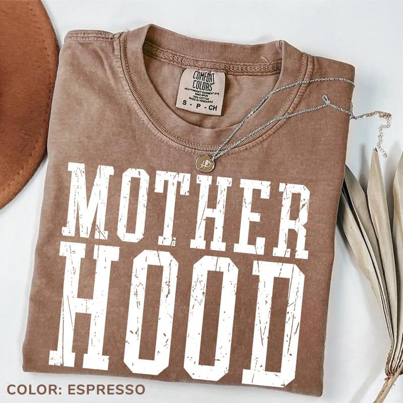 Comfort Colors Vintage Mother Hood T-Shirt, Mom Life Tee, Oversized Graphic Mom Tee, Retro Motherhood T-Shirt, Cool Mom Club, Trendy Mama Tshirt