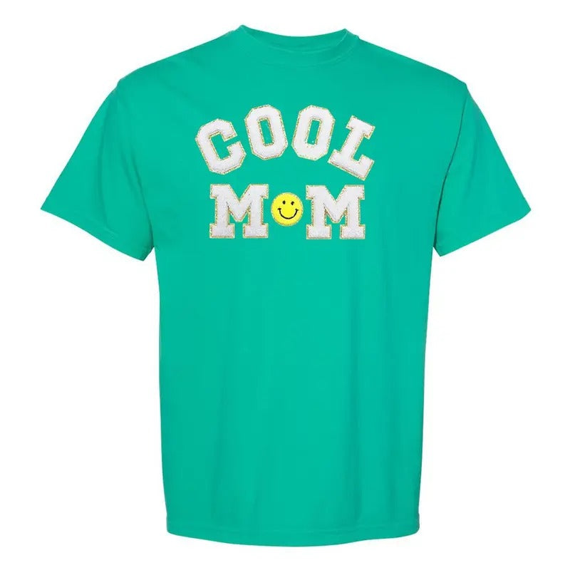 'Cool Mom' Letter Patch T-Shirt