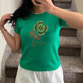 Copy of Good Luck Clover Baby Tee, St Paddys Baby Tee, St Patrick's Day Shirt, Y2K 2000's Style Tee, Women's Baby Tee, Gift For Her