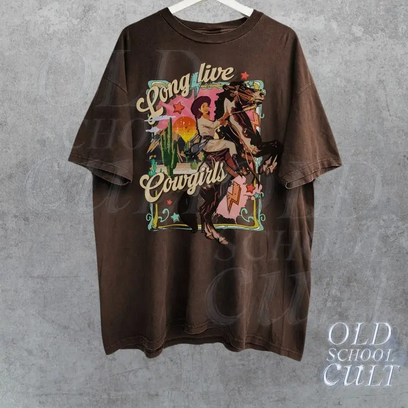 Cowgirl Western T-Shirt, Vintage 90s Graphic Western Shirt, Retro Cowgirl Tee, Rodeo Oversize Cowboy Shirt, Wild West Gift,Cool Gift For Her