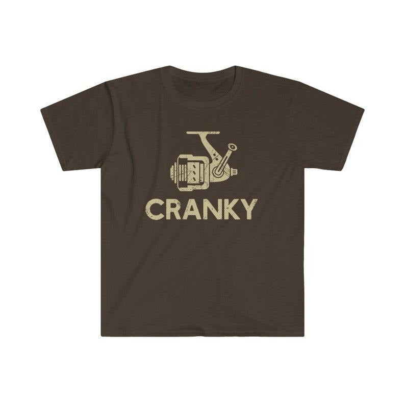 Cranky T-shirt, Funny Fishing Shirt, Fishing Reel Tee, Fisherman Gift, Fisher Man Tee, Fishing Dad Gift, Fish Lover Unisex Heavy Cotton Tee