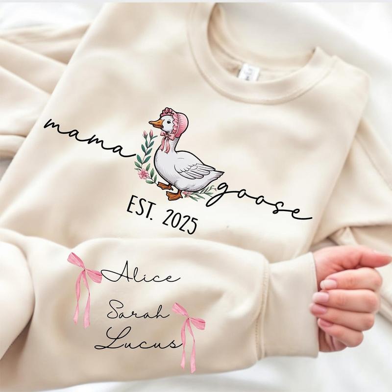 Custom Mama Goose Sweatshirt, Mama Silly Goose Sweatshirt, Vintage Mama Goose Sweatshirt, Happy Mother's Day Sweatshirt, Coquette Mama Sweatshirt, Mom Sweatshirt, Gift for Mama