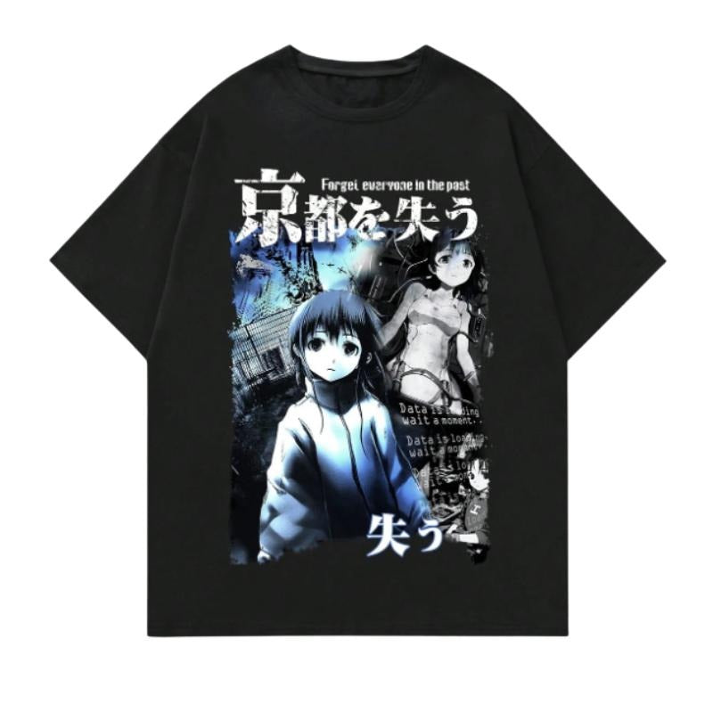 Cyberpunk Kyoto Lost Tee - Y2K Anime Aesthetic, Glitchcore Vibes, Vintage Y2k Graphic Tee, Unisex Crewneck Cotton, Menswear Tops Shortsleeve