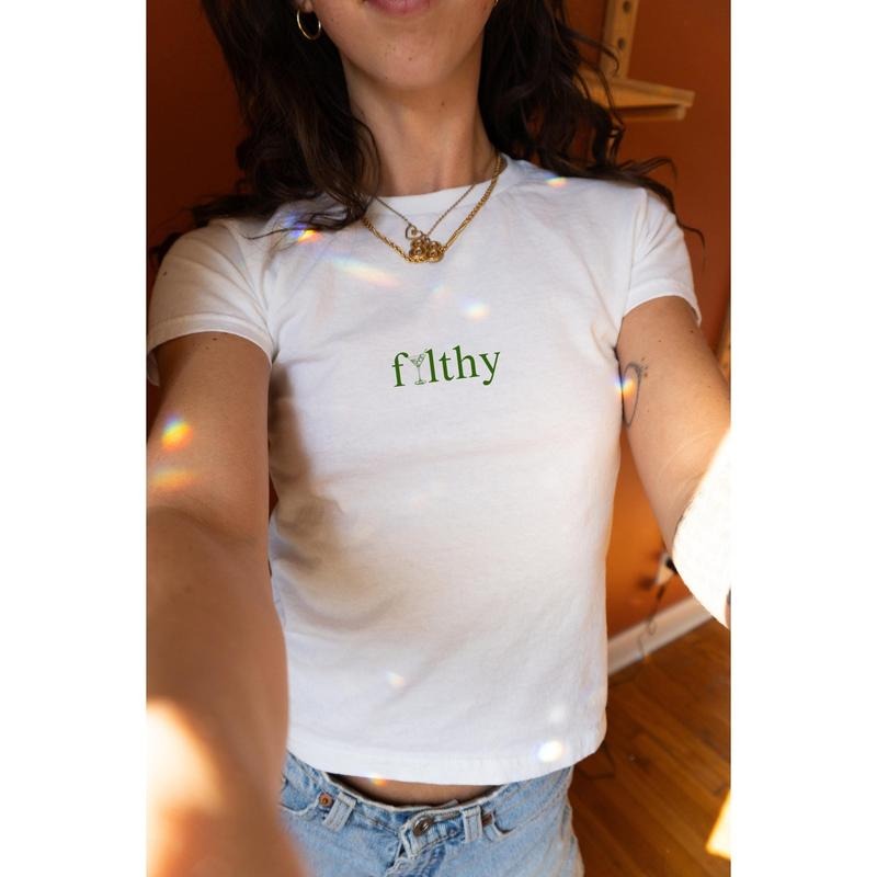 Dirty Martini Baby Tee, Dirty Martini Shirt, Filthy Martini Dirty Martini Gift Y2k Baby Tee, Old Money Aesthetic Martini Shirt Tini Time Extra