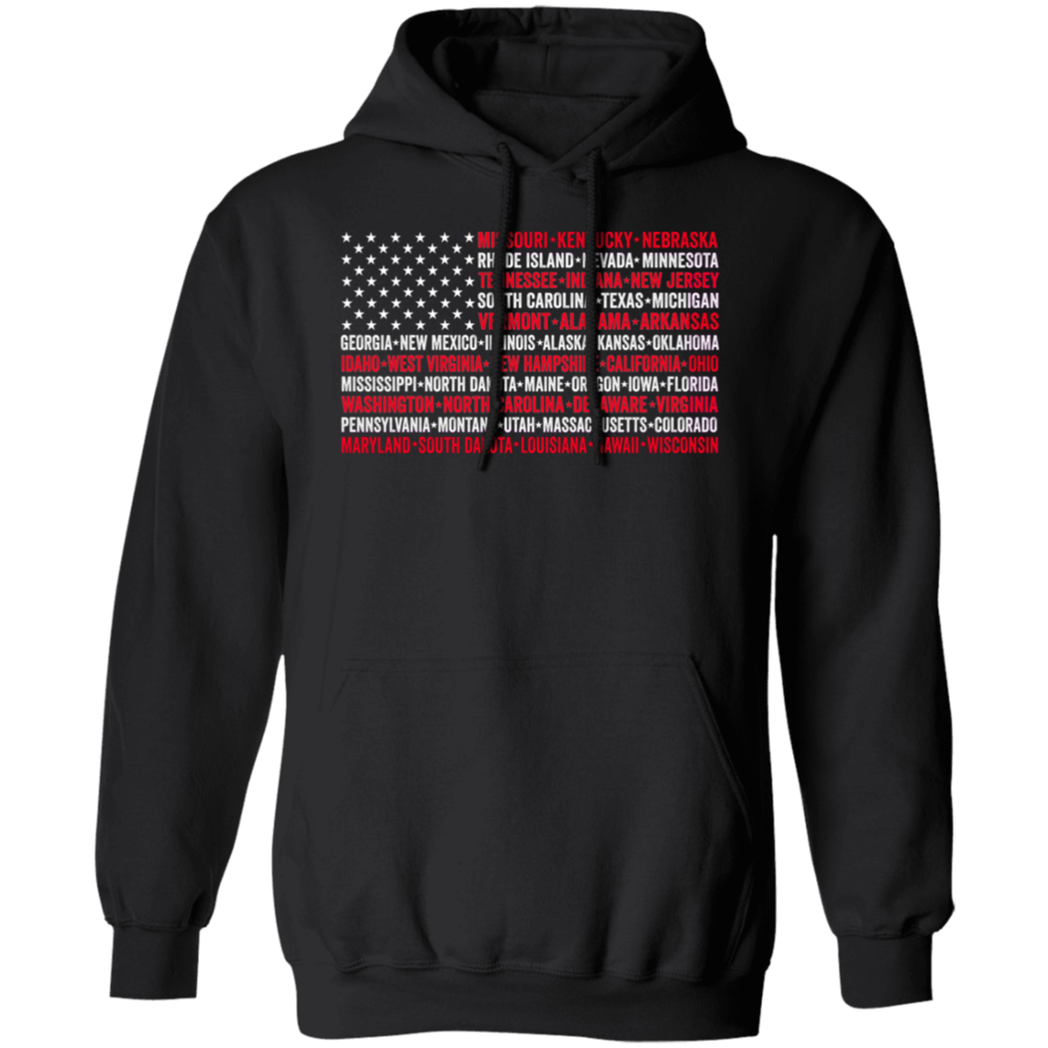 Vintage American Flag With States Hoodie