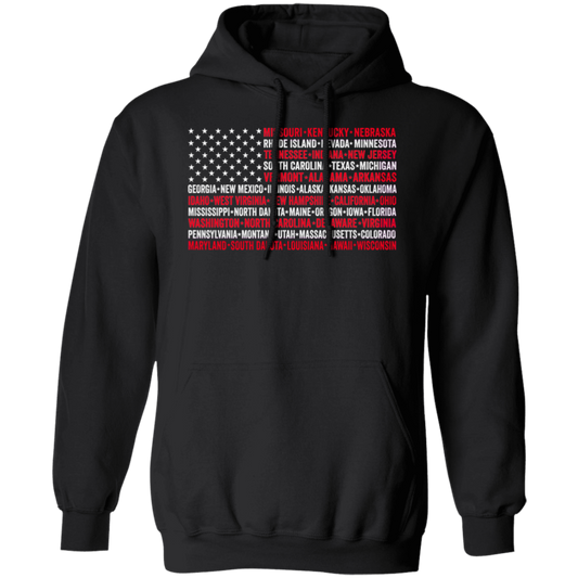 Vintage American Flag With States Hoodie