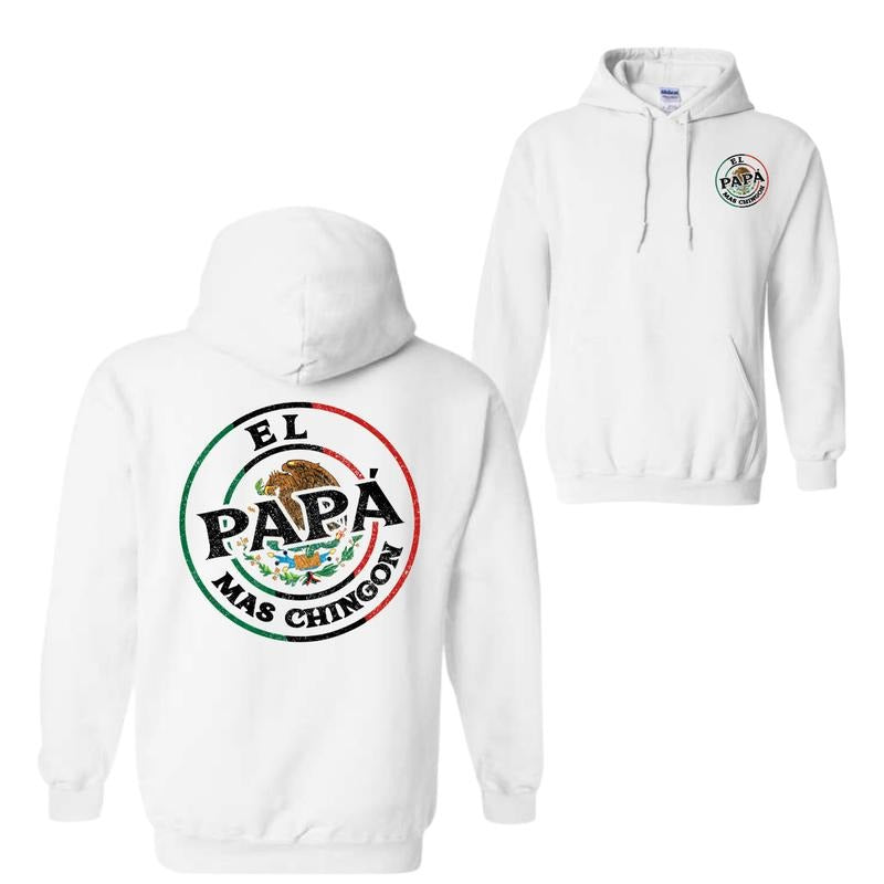 EL Papa Mas 2 Sided Hoodie T-Shirt, Unisex Hoodie, Trendy Shirt Fabric Menswear Aesthetic Sweaters