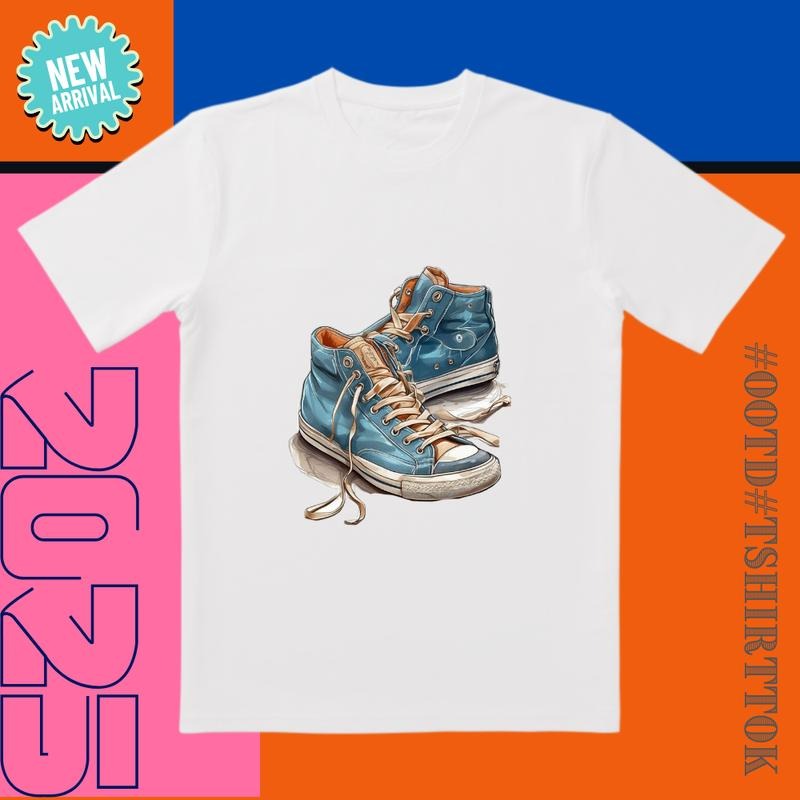Summer Must-Have! 'Blue Shoe Craze' 3D Printed Tee | 3D Cut | Trendy Streetwear for Date/Party/Everyday