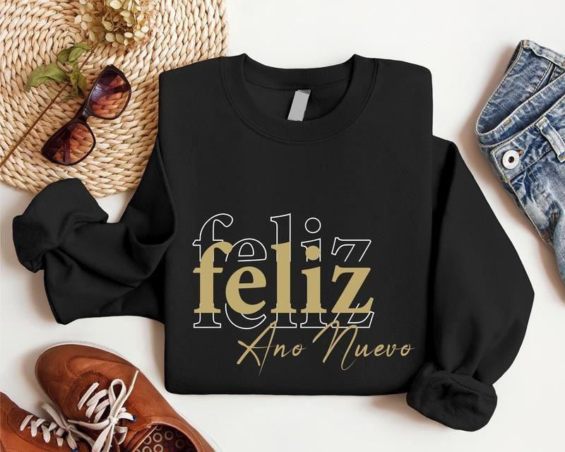 Feliz Ano Nuevo Sweatshirt, Happy New Year Hoodie, Spanish Merry Christmas, Family Matching Xmas, Feliz Navidad Sweater, Holiday Gift Sweater.