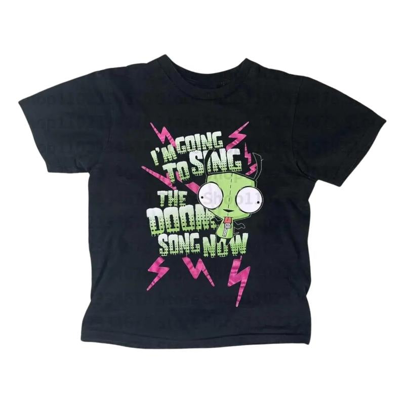 Funny Doom Baby Teek, Vintage Gothic Emo Girl Baby Tee, Summer Top 90s, Y2k Top Women Streetwear, Women Fitted T-Shirt, Casual Cotton Short Sleeve, Gift For Girlfriend