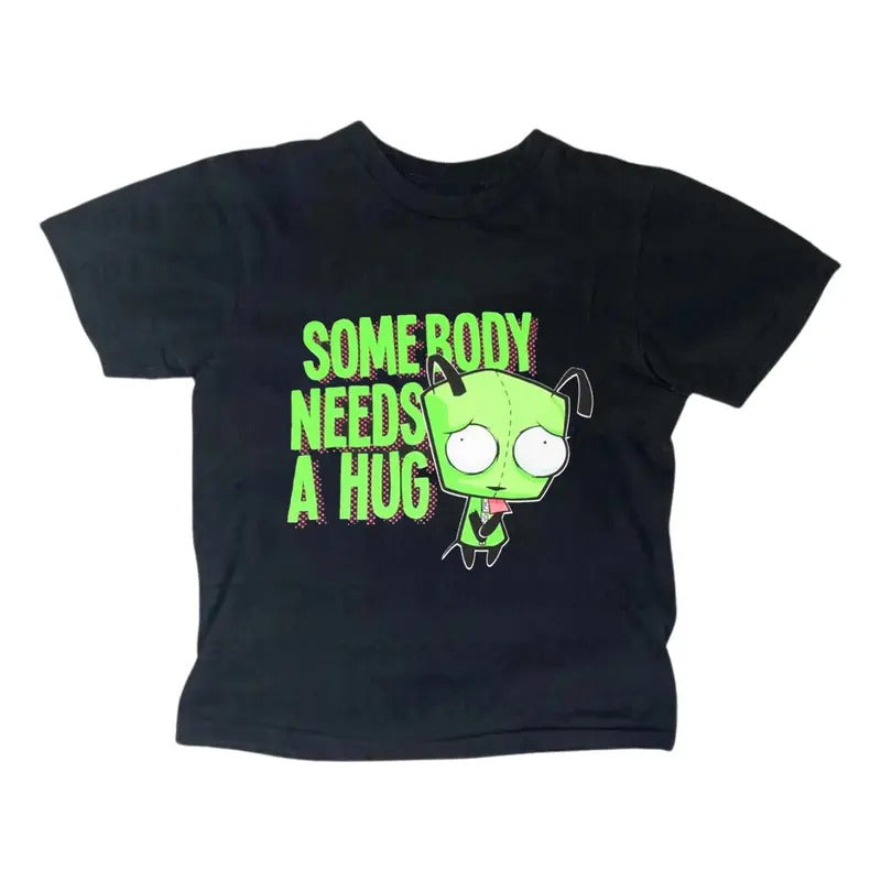 Funny GIR Baby Tee, Gothic Emo Girl, Scene Clothing 2000s, Casual Cotton Short Sleeve, Y2k Top Women Streetwear for Summer - Womenswear