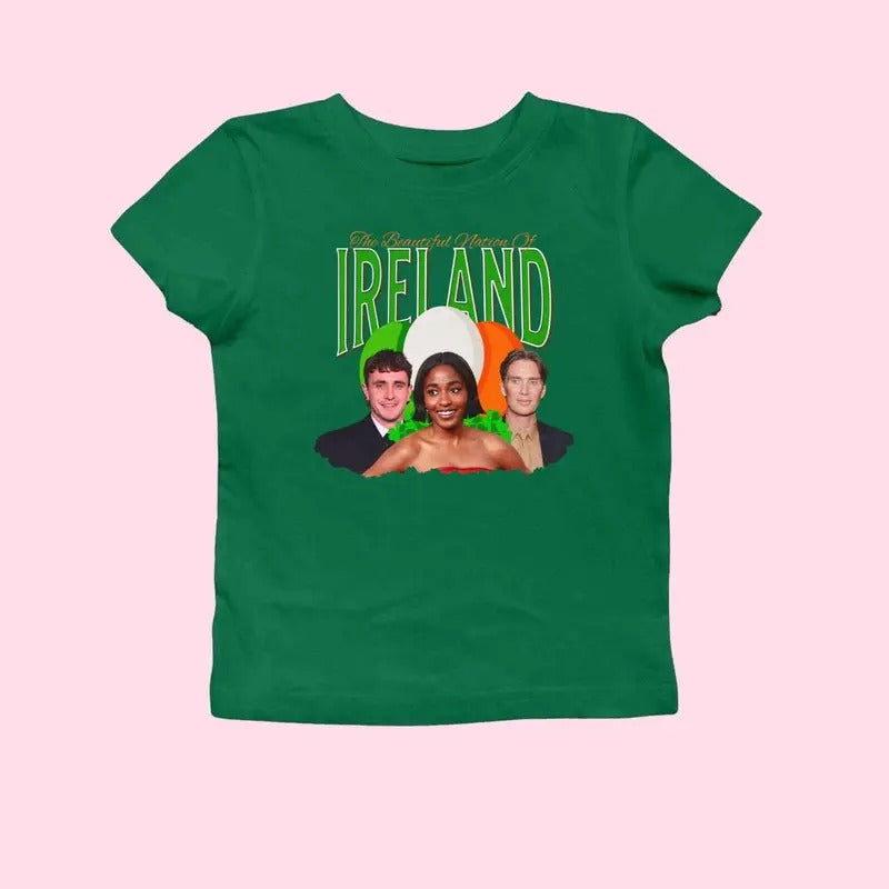 Funny St Patrick's Day Baby Tee Paddy's Day tee Paul Mescal Merch, Y2K 2000's Style, Streetwear Style